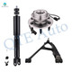 Set of 3 Front Left Lower Control Arm Ball Joint-Wheel Hub Bearing Assembly-Shock Absorber For 2000-2006 GMC Yukon 4WD