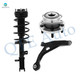 Set of 3 Front Left Lower Control Arm-Wheel Hub Bearing Assembly-Quick Complete Strut-Coil Spring Assembly For 2007-2009 Chrysler Sebring
