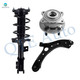 Set of 3 Front Right Lower Control Arm Ball Joint-Wheel Hub Bearing Assembly-Quick Complete Strut-Coil Spring Assembly For 2015 Hyundai Sonata