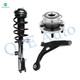 Set of 3 Front Left Lower Control Arm-Wheel Hub Bearing Assembly-Quick Complete Strut-Coil Spring Assembly For 2008-2010 Chrysler Sebring FWD