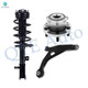 Set of 3 Front Left Lower Control Arm-Wheel Hub Bearing Assembly-Quick Complete Strut-Coil Spring Assembly For 2008-2010 Chrysler Sebring FWD