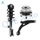 Set of 3 Front Left Lower Control Arm-Wheel Hub Bearing Assembly-Quick Complete Strut-Coil Spring Assembly For 2008-2010 Chrysler Sebring