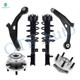 Set of 6 Front Lower Control Arm-Wheel Hub Bearing Assembly-Quick Complete Strut-Coil Spring Assembly For 2008-2010 Chrysler Sebring FWD