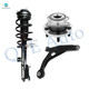 Set of 3 Front Left Lower Control Arm-Wheel Hub Bearing Assembly-Quick Complete Strut-Coil Spring Assembly For 2007-2010 Chrysler Sebring