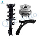 Set of 3 Front Right Lower Control Arm Ball Joint-Wheel Hub Bearing Assembly-Quick Complete Strut-Coil Spring Assembly For 2015 Hyundai Sonata GAS