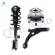 Set of 3 Front Right Lower Control Arm-Wheel Hub Bearing Assembly-Quick Complete Strut-Coil Spring Assembly For 2007-2010 Chrysler Sebring