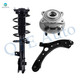 Set of 3 Front Left Lower Control Arm Ball Joint-Wheel Hub Bearing Assembly-Quick Complete Strut-Coil Spring Assembly For 2019-2021 Hyundai Tucson