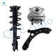 Set of 3 Front Right Lower Control Arm Ball Joint-Wheel Hub Bearing Assembly-Quick Complete Strut-Coil Spring Assembly For 2019-2021 Hyundai Tucson