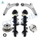 Set of 6 Front Lower Control Arm Ball Joint-Wheel Hub Bearing Assembly-Quick Complete Strut-Coil Spring Assembly For 2015-2017 Chrysler 200 FWD