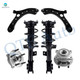 Set of 6 Front Lower Control Arm Ball Joint-Wheel Hub Bearing Assembly-Quick Complete Strut-Coil Spring Assembly For 2016-2020 KIA Optima 2.0L