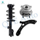 Set of 3 Front Left Lower Control Arm Ball Joint-Wheel Hub Bearing Assembly-Quick Complete Strut-Coil Spring Assembly For 2017-2022 KIA Sportage