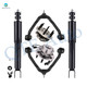 Set of 6 Front Upper Control Arm Ball Joint-Wheel Hub Bearing Assembly-Shock Absorber Replacement For 2000-2006 GMC Yukon
