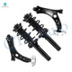 Set of 4 Front Lower Control Arm-Quick Complete Strut-Coil Spring Assembly For 2006-2009 Volkswagen Rabbit