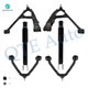 Set of 6 Front Upper and Lower Control Arm Ball Joint-Shock Absorber For 2002-2006 Cadillac Escalade EXT