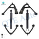 Set of 6 Front Upper and Lower Control Arm Ball Joint-Shock Absorber For 2000-2006 GMC Yukon XL 1500