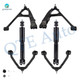 Set of 6 Front Upper and Lower Control Arm Ball Joint-Shock Absorber For 2003 Chevrolet Express 2500