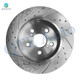 Set of 6 Rear 259mm Drilled Slotted Brake Disc Rotors-Ceramic Brake Pad Kit For 2011-2013 Lexus CT200H