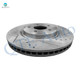 Set of 12 Front 325mm-Rear 330mm Drilled Slotted Brake Disc Rotors-Ceramic Brake Pad Kit For 2009-2019 Ford Flex