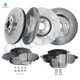 Set of 12 Front 275mm-Rear 259mm Brake Disc Rotors-Ceramic Brake Pad Kit For 2009-2013 Toyota Matrix