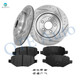 Set of 6 Rear 330mm Drilled Slotted Brake Disc Rotors-Ceramic Brake Pad Kit For 2010-2019 Ford Taurus