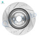 Set of 12 Front 293mm-Rear 265mm Drilled Slotted Brake Disc Rotors-Ceramic Brake Pad Kit For 2005 2006 Saab 9-2X