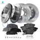 Set of 12 Front 240mm-Rear 239mm Drilled Slotted Brake Disc Rotors-Ceramic Brake Pad Kit For 1993 1995-1997 Honda Civic DEL SOL