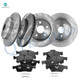Set of 12 Front-Rear 330mm Drilled Slotted Brake Disc Rotors-Ceramic Brake Pad Kit For 2011-2020 Jeep Grand Cherokee