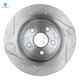 Set of 12 Front-Rear 330mm Drilled Slotted Brake Disc Rotors-Ceramic Brake Pad Kit For 2011-2020 Jeep Grand Cherokee
