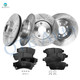Set of 12 Front 299mm-Rear 280mm Drilled Slotted Brake Disc Rotors-Ceramic Brake Pad Kit For 2006-2012 Ford Fusion