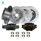 Set of 12 Front 296mm-Rear 281mm Drilled Slotted Brake Disc Rotors-Ceramic Brake Pad Kit For 2007-2011 Toyota Camry