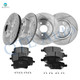 Set of 12 Front 296mm-Rear 270mm Drilled Slotted Brake Disc Rotors-Ceramic Brake Pad Kit For 2007 Saturn Aura