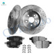 Set of 6 Rear 259mm Drilled Slotted Brake Disc Rotors-Ceramic Brake Pad Kit For 2017-2021 Toyota Prius Prime