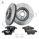Set of 6 Front 312mm Drilled Slotted Brake Disc Rotors-Ceramic Brake Pad Kit For 2011-2016 Volkswagen EOS