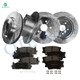 Set of 12 Front 296mm-Rear 281mm Drilled Slotted Brake Disc Rotors-Ceramic Brake Pad Kit For 2007-2012 Lexus ES350