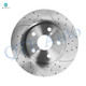 Set of 12 Front 296mm-Rear 281mm Drilled Slotted Brake Disc Rotors-Ceramic Brake Pad Kit For 2007-2012 Lexus ES350