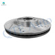 Set of 12 Front 320mm-Rear 330mm Drilled Slotted Brake Disc Rotors-Ceramic Brake Pad Kit For 2011-2014 Ford Edge