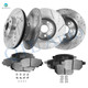 Set of 12 Front 275mm-Rear 259mm Drilled Slotted Brake Disc Rotors-Ceramic Brake Pad Kit For 2009-2013 Toyota Matrix