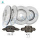 Set of 12 Front 329.8mm-Rear 333.8mm Drilled Slotted Brake Disc Rotors-Ceramic Brake Pad Kit For 2009-2011 Honda Pilot
