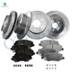 Set of 12 Front 302mm-Rear 316mm Brake Disc Rotors-Ceramic Brake Pad Kit For 2008-2012 Jeep Liberty