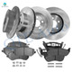 Set of 12 Front 288.15mm-Rear 285mm Brake Disc Rotors-Ceramic Brake Pad Kit For 2003-2006 Jeep Liberty