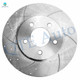Set of 6 Front 293mm Drilled Slotted Brake Disc Rotors-Ceramic Brake Pad Kit For 2005-2010 Ford Mustang