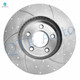 Set of 6 Front 293mm Drilled Slotted Brake Disc Rotors-Ceramic Brake Pad Kit For 2005-2010 Ford Mustang