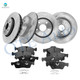 Set of 12 Front-Rear 330mm Brake Disc Rotors-Ceramic Brake Pad Kit For 2011-2020 Jeep Grand Cherokee
