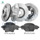 Set of 12 Front 276mm-Rear 268mm Drilled Slotted Brake Disc Rotors-Ceramic Brake Pad Kit For 2016 Chevrolet Cruze Limited