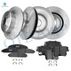 Set of 12 Front-Rear 320mm Brake Disc Rotors-Ceramic Brake Pad Kit For 2005 2007 2008 Dodge Magnum Rear D1057 7964