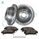 Set of 6 Rear 325mm Drilled Slotted Brake Disc Rotors-Ceramic Brake Pad Kit For 2002-2006 Chevrolet Trailblazer EXT