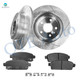 Set of 6 Rear 268mm Drilled Slotted Brake Disc Rotors-Ceramic Brake Pad Kit For 2013-2016 Chevrolet Sonic