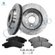 Set of 6 Front 305mm Drilled Slotted Brake Disc Rotors-Ceramic Brake Pad Kit For 2002-2004 Oldsmobile Bravada