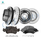 Set of 12 Front 331mm-Rear 330mm Drilled Slotted Brake Disc Rotors-Ceramic Brake Pad Kit For 2005 2006 Chevrolet Suburban 1500