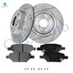 Set of 6 Rear 270mm Drilled Slotted Brake Disc Rotors-Ceramic Brake Pad Kit For 2004-2007 Saturn ION
